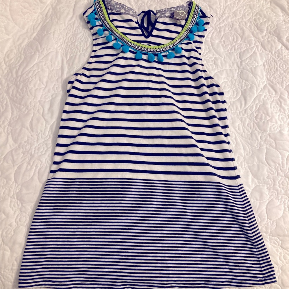 Anthropologie One September Color Pom Striped Tank
